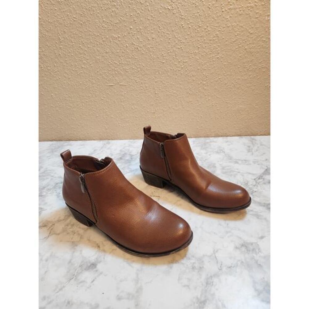 Jessica Cline Women's Brown Side Zipper Ankle‎ Booties Boots Size 7M